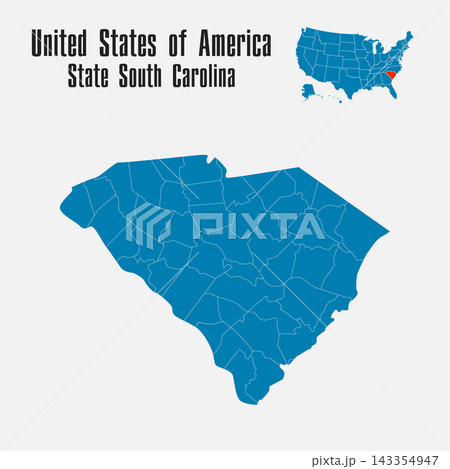 Vector map of the USA - State South Carolina 143354947