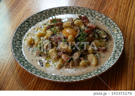 Rich and Creamy Italian Porcini Mushroom Gnocchi Pasta Rich and Creamy Italian Porcini Mushroom Gnocchi Pasta 143355279