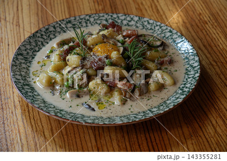 Rich and Creamy Italian Porcini Mushroom Gnocchi Pasta Rich and Creamy Italian Porcini Mushroom Gnocchi Pasta 143355281