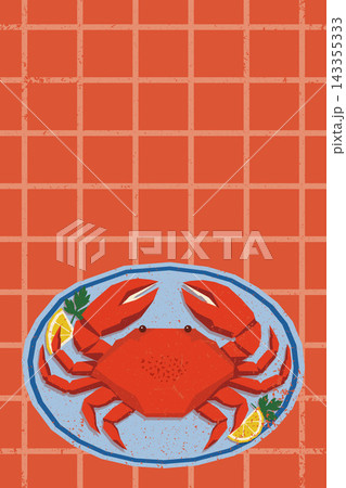 Vintage Crab Seafood Poster Template with Large Copy Space Vintage Crab Seafood Poster Template with Large Copy Space 143355333
