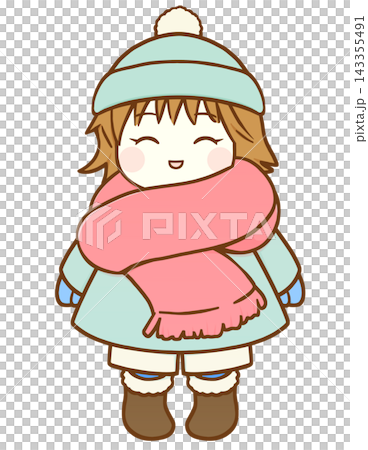 A girl on a cold day (smiling) A girl on a cold day (smiling) 143355491
