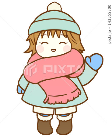 寒い日の女の子(左手・笑顔) 寒い日の女の子(左手・笑顔) 143355500