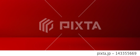 Dark abstract gradient background with red wall and empty studio floor. 3D luxury product display backdrop with limbo color lighting. Minimal back wall scene for modern presentation design. Dark abstract gradient background with red wall and empty studio floor. 3D luxury product display backdrop with limbo color lighting. Minimal back wall scene for modern presentation design. 143355669
