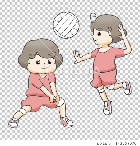 Children playing volleyball Children playing volleyball 143355970