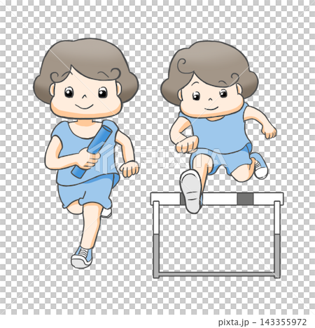 陸上競技をする子供 陸上競技をする子供 143355972