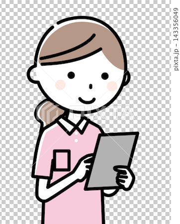 Care staff, helper, tablet Care staff, helper, tablet 143356049