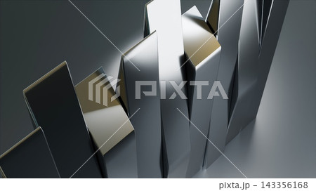 Industrial metallic blocks. Computer generated 3d render 143356168