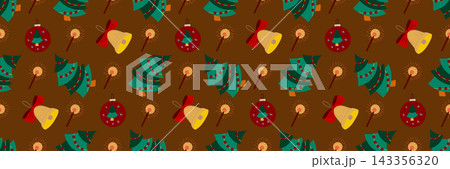 Christmas long pattern in hand draw style Christmas long pattern in hand draw style 143356320
