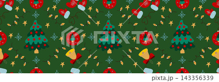 Christmas long pattern in hand draw style Christmas long pattern in hand draw style 143356339