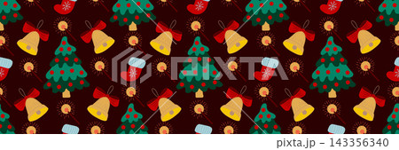 Christmas long pattern in hand draw style Christmas long pattern in hand draw style 143356340