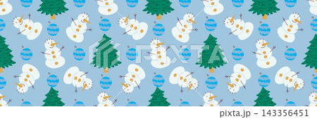 Christmas long pattern in hand draw style 143356451
