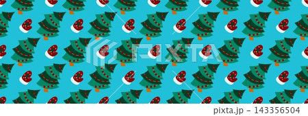 Christmas long pattern in hand draw style Christmas long pattern in hand draw style 143356504