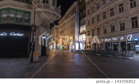 Fast walk on Graben Street from Stephansplatz to Michaelerplatz night timelapse hyperlapse in Vienna, Austria. Fast walk on Graben Street from Stephansplatz to Michaelerplatz night timelapse hyperlapse in Vienna, Austria. 143356852
