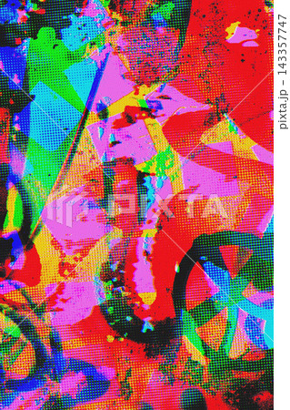 Abstract Bold Red and Pink Halftone Pop Art Graffiti Background for Y2K Fashion Design Abstract Bold Red and Pink Halftone Pop Art Graffiti Background for Y2K Fashion Design 143357747