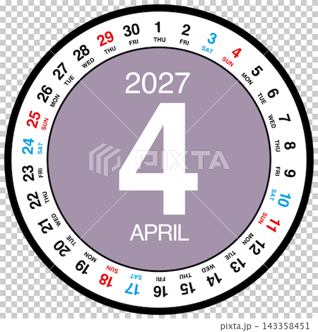 2027年4月圓形日曆 2027年4月圓形日曆 143358451