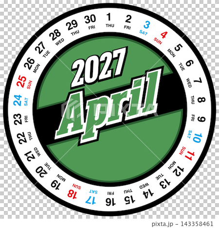 這是2027年4月的圓形日曆。它不包含日本的公共假期。 這是2027年4月的圓形日曆。它不包含日本的公共假期。 143358461