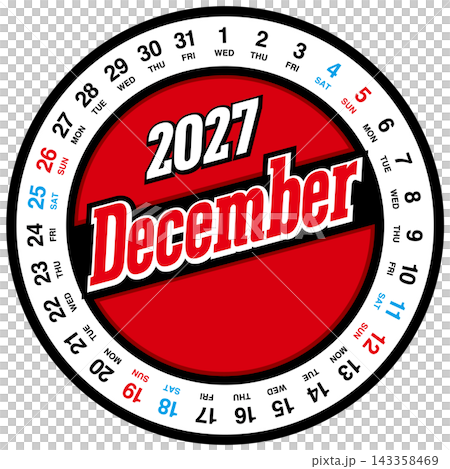 這是2027年12月的圓形日曆。它不包含日本的公共假期。 這是2027年12月的圓形日曆。它不包含日本的公共假期。 143358469