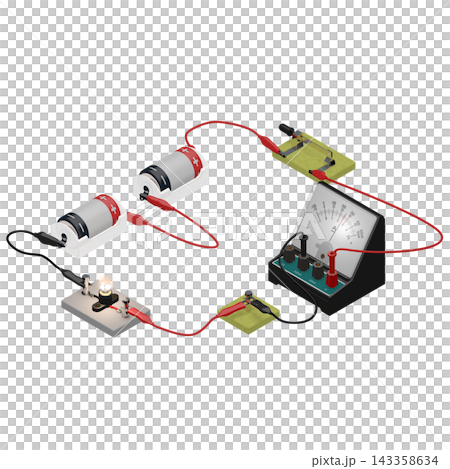 【アイソメトリック素材】理科の教材用3Dイラスト:乾電池2個使用時の電流と豆球(右斜め)透明PNG 【アイソメトリック素材】理科の教材用3Dイラスト:乾電池2個使用時の電流と豆球(右斜め)透明PNG 143358634