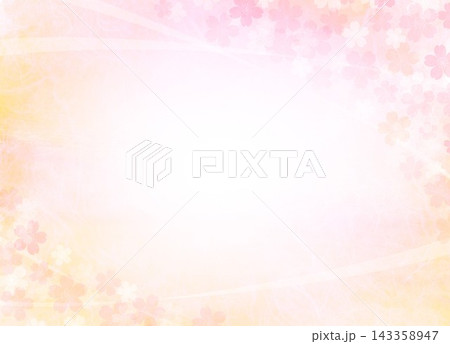 ピンク色の花柄模様の和紙 ピンク色の花柄模様の和紙 143358947