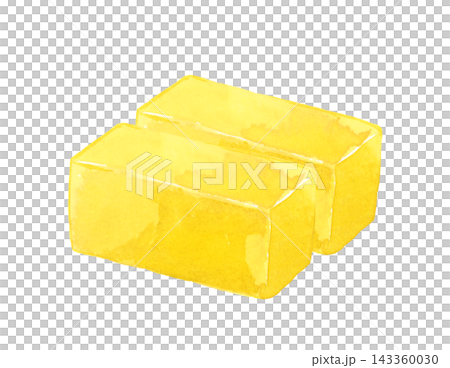 Sweet potato jelly (2 slices) - Hand-drawn watercolor illustration material 143360030