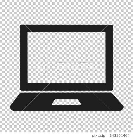 ノートPCアイコン　ラップトップ　シンプル　黒 143361464