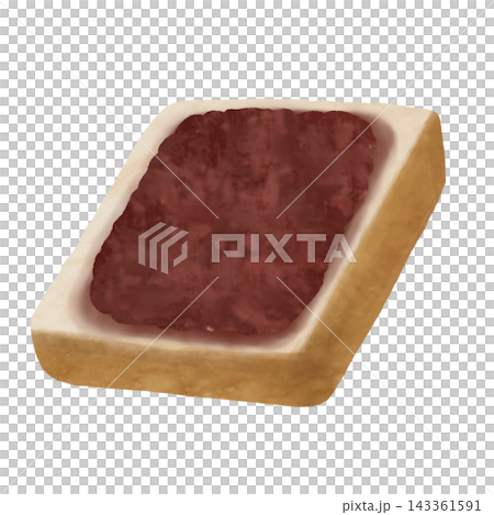 Illustration of red bean paste toast Illustration of red bean paste toast 143361591
