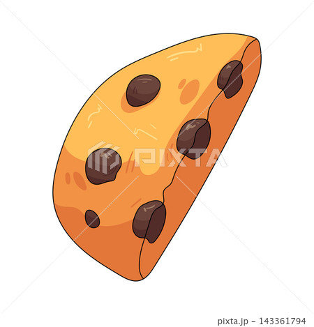 Illustration of broken chocolate chip cookie Illustration of broken chocolate chip cookie 143361794
