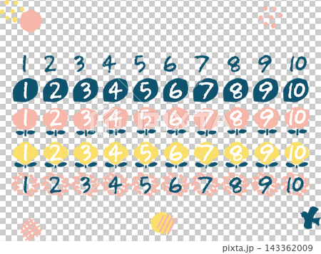Scandinavian-style, handwritten number icon set 1-10 (solid color, numbered) Scandinavian-style, handwritten number icon set 1-10 (solid color, numbered) 143362009