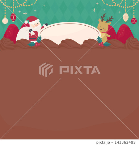 チョコレートケーキのクリスマスフレーム1_正方形 143362485