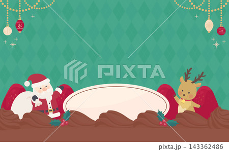 チョコレートケーキのクリスマスフレーム2_横 143362486