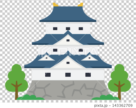 An illustration of a castle tower with its buildings and stone walls. An illustration of a castle tower with its buildings and stone walls. 143362709