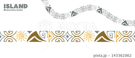 Tribal Pacific Ornament Border Graphic Tribal Pacific Ornament Border Graphic 143362862