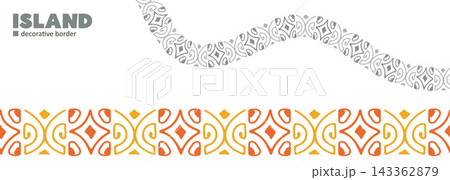 Hand Drawn Polynesian Tiki Divider Ornament 143362879