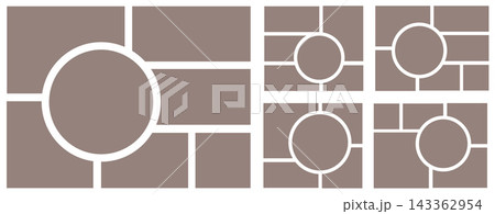 Stylish montage gallery layout with modern geometric placeholders Stylish montage gallery layout with modern geometric placeholders 143362954