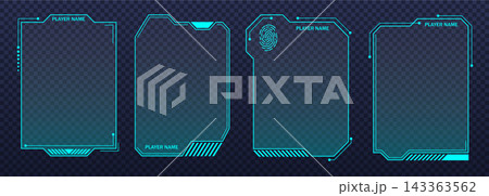 Futuristic Player ID Frame with Digital Gaming Interface Futuristic Player ID Frame with Digital Gaming Interface 143363562