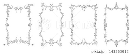 Tribal gothic frame set inspired by tattoo ornament Tribal gothic frame set inspired by tattoo ornament 143363912