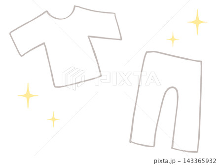 綺麗なTシャツとズボンのイラスト 綺麗なTシャツとズボンのイラスト 143365932