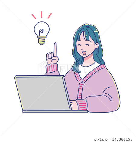パソコンを使う若い女性 パソコンを使う若い女性 143366159