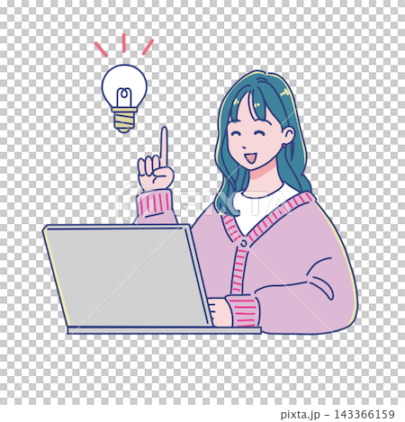 パソコンを使う若い女性 パソコンを使う若い女性 143366159