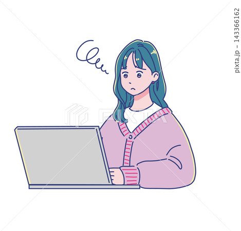 パソコンを使う若い女性 パソコンを使う若い女性 143366162