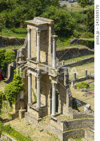 Roman theater ruins standing in Volterra, Tuscany, Italy Roman theater ruins standing in Volterra, Tuscany, Italy 143369570
