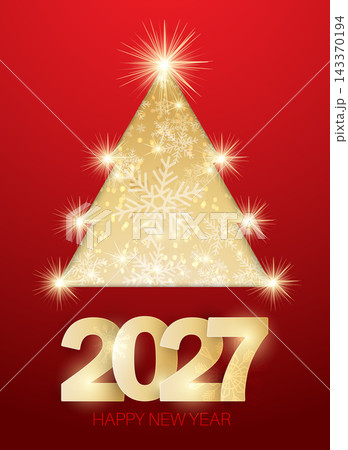 Elegant Christmas Tree 2027. Vector background design. 143370194