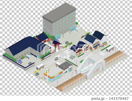 Streetscape elements inspired by tourist destinations with isometric tourist spots. Streetscape elements inspired by tourist destinations with isometric tourist spots. 143370487