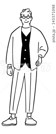 元気でおしゃれなシニア男性 143371098