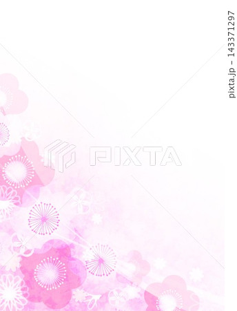 ピンク色の花柄模様の和紙 ピンク色の花柄模様の和紙 143371297