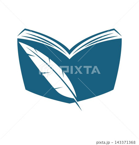Quill and Book Logo icon design 143371368