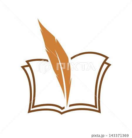 Quill and Book Logo icon design 143371369