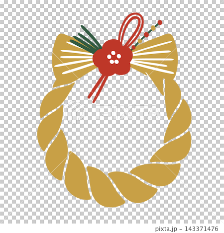 New Year's decorations (shimekazari) Japanese style illustration material 143371476