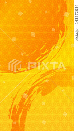 麻の葉模様 金色グラデーションの和紙背景 麻の葉模様 金色グラデーションの和紙背景 143372034