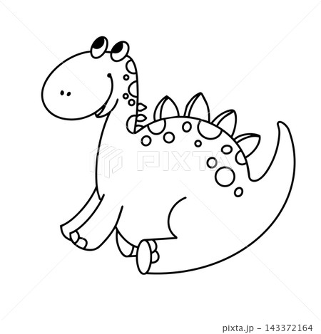 Cute baby stegosaurus dinosaur coloring page outline vector. Sweet playful cheerful smiling wildlife character. Kids nursery wall print apparel sticker project. Cute baby stegosaurus dinosaur coloring page outline vector. Sweet playful cheerful smiling wildlife character. Kids nursery wall print apparel sticker project. 143372164